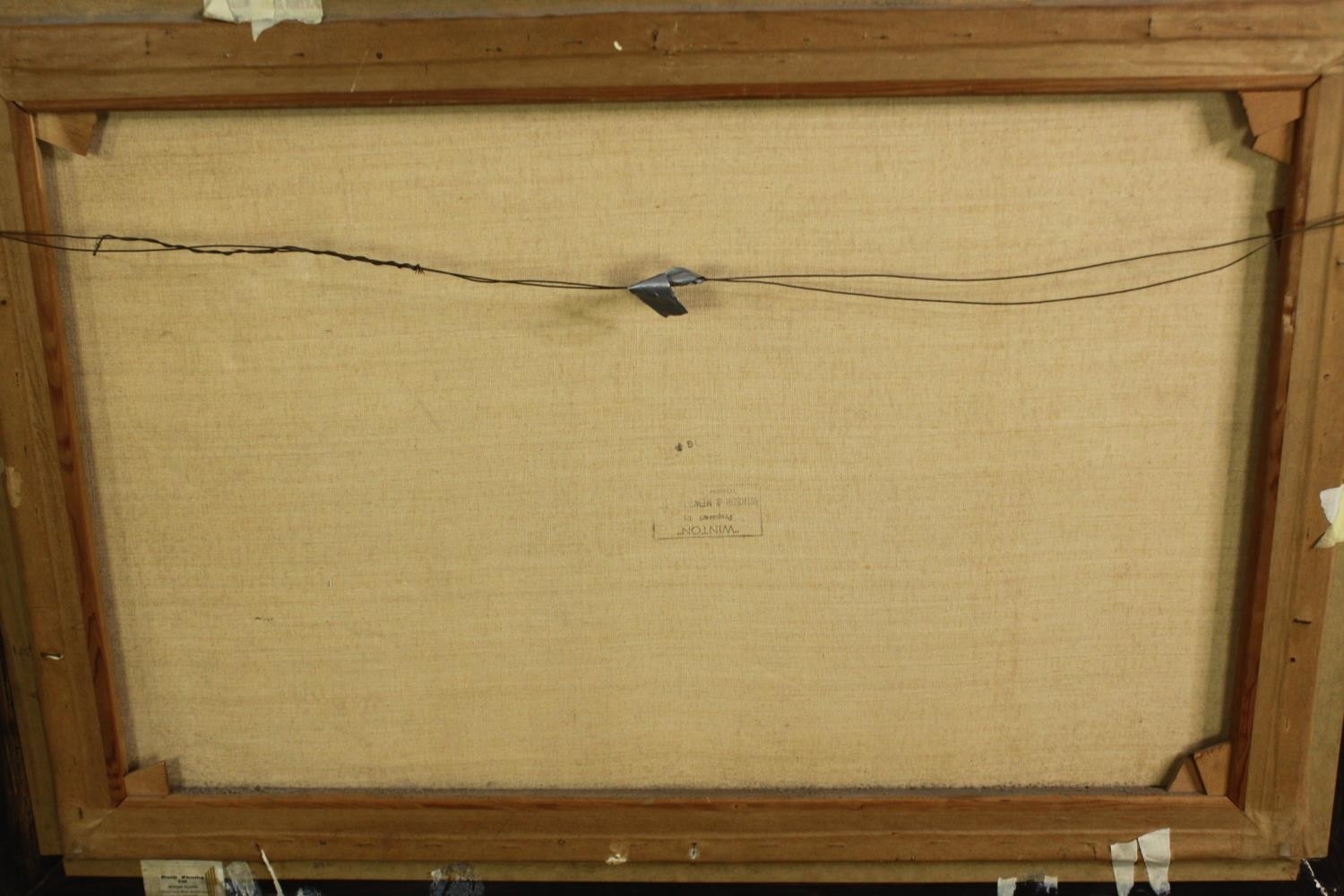 Artwork by Michael Burnett, Michael Burnett (contemporary), oil on canvas of a speed boat. H.74 W.104cm, Made of oil on canvas