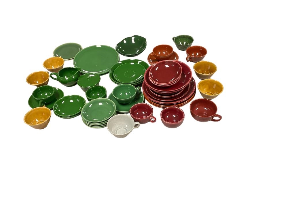 Artwork by Eva Zeisel, 54) pc .Variety of Different Colors of Eva Zeisel Town and Country Red Wing Pottery Dinnerware *** No in House Shipping, Made of Pottery