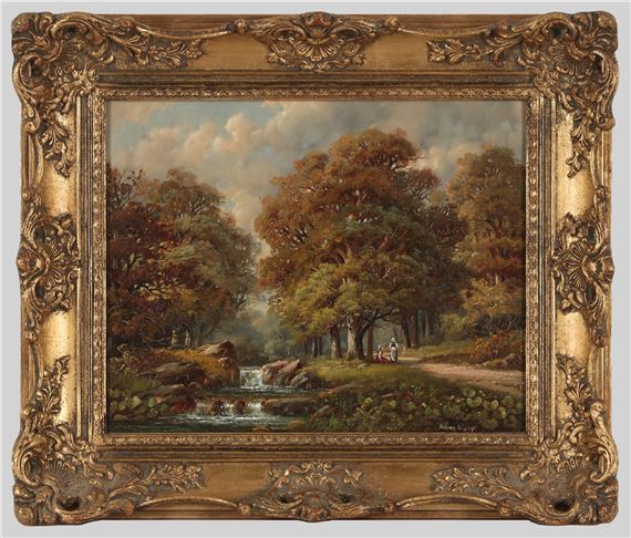 Waldweg am Bach by Hubert Kaplan, 1940