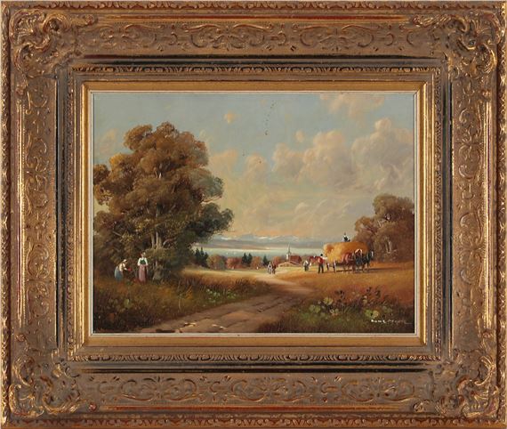 Ernteszene am Voralpensee by Hubert Kaplan, 1940