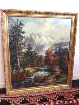 alpine forest landscape with stream - Friederike Rohr-Hecker