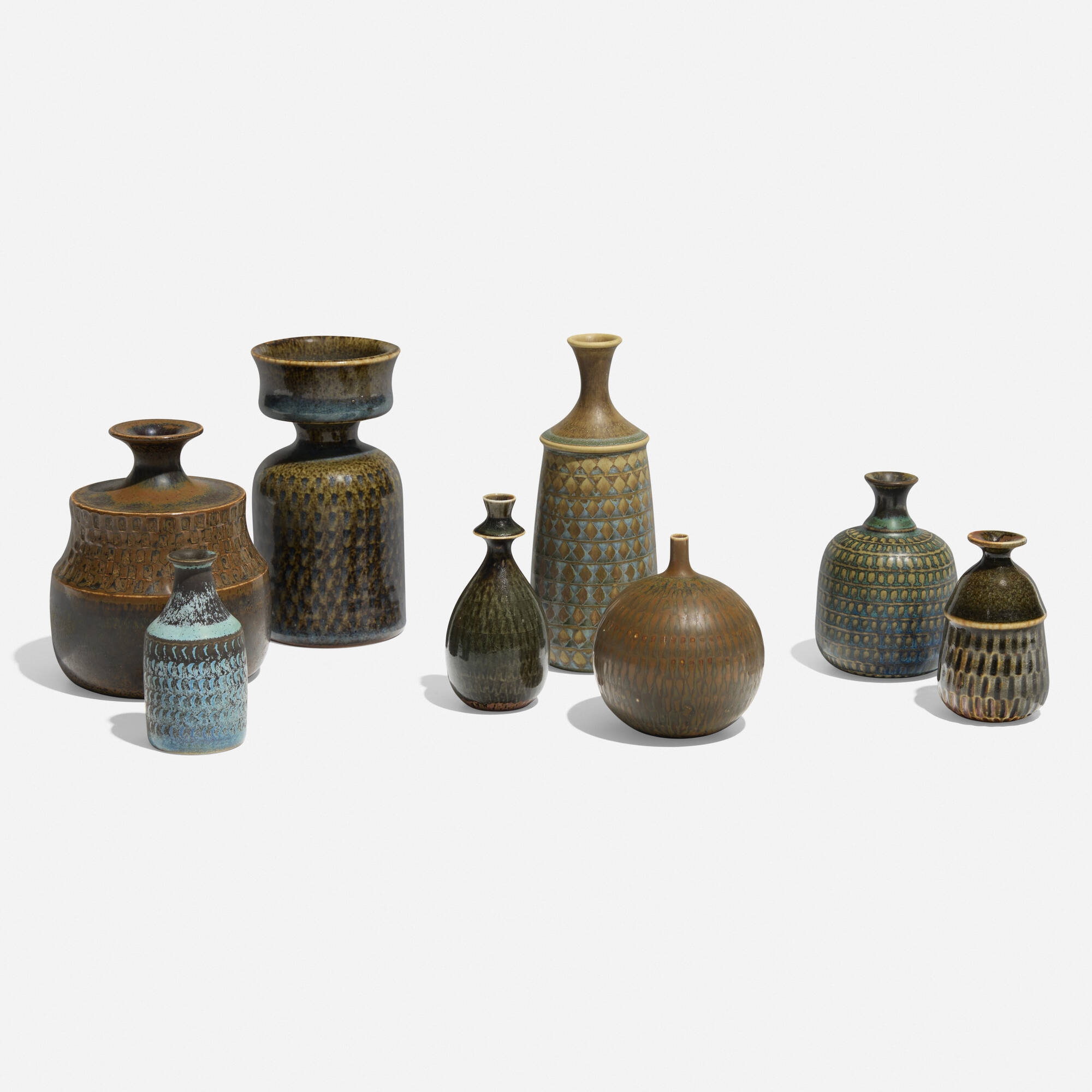 Stig Lindberg | Collection of eight miniature vessels (Circa 1960 ...