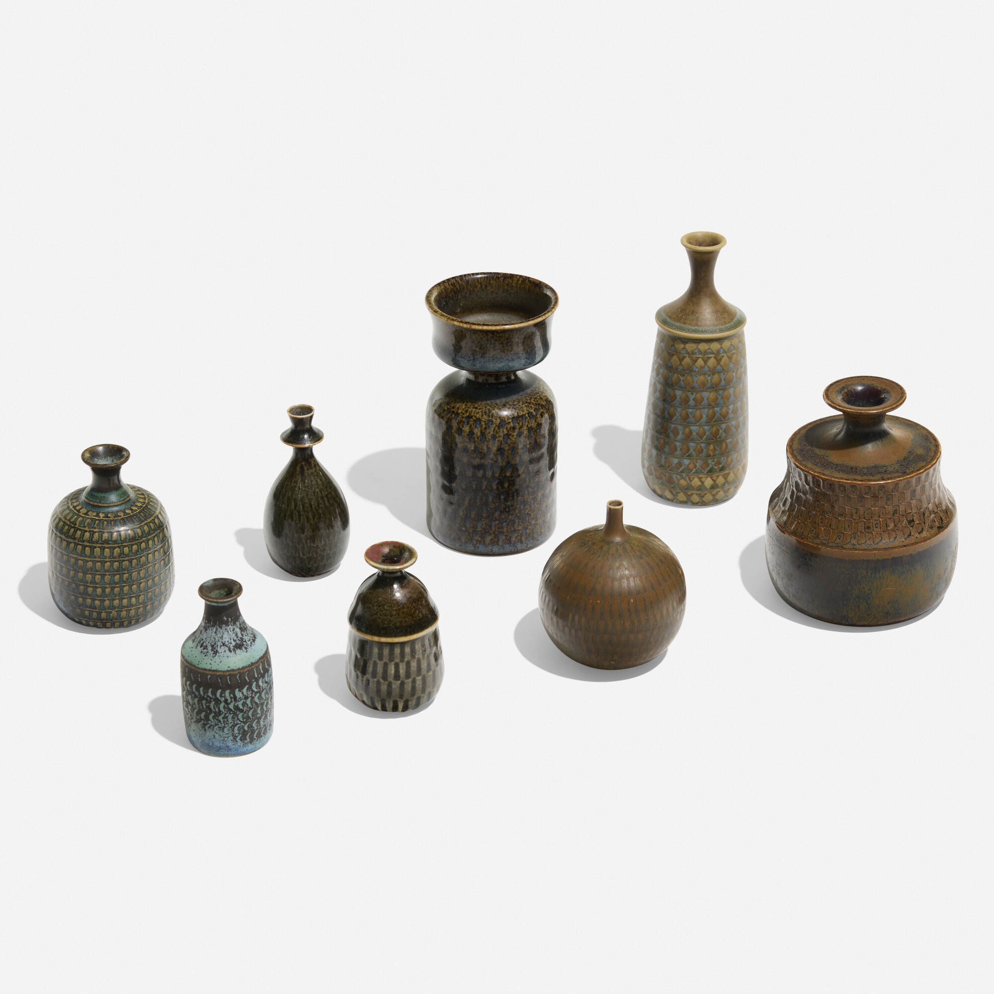 Stig Lindberg | Collection of eight miniature vessels (Circa 1960 ...