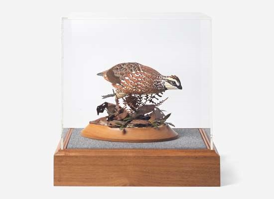 Artwork by Grainger McKoy, Running Quail, Made of Carved, polychromed wood