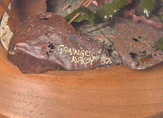 Artwork by Grainger McKoy, Running Quail, Made of Carved, polychromed wood