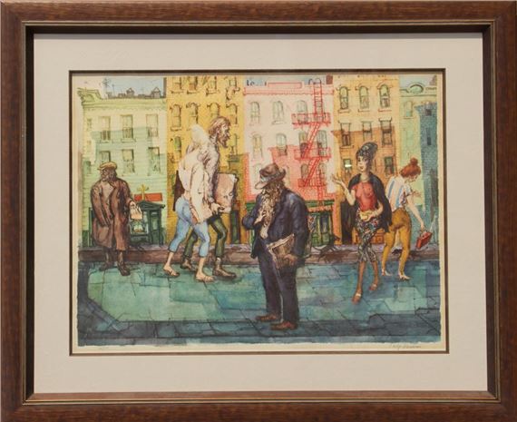 Philip Reisman | STREET SCENE (Circa 1960) | MutualArt