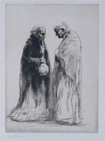 Two Old Women Conversing by Edgar Chahine