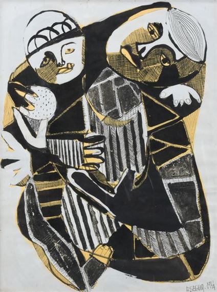 Two figures by Adrien Seguin, 1974