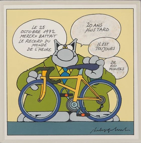 Philippe Geluck | GELUCK Philippe Le chat Illustration sur le record de ...