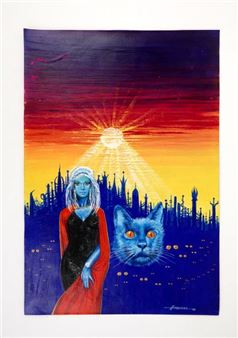 MUSQUERA Couverture de petit format Gouache signée et datée - Xavier Musquera