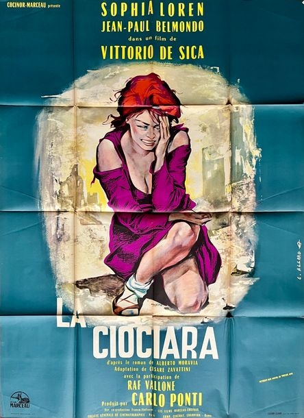Artwork by Georges Allard, LA CIOCIARA Vittorio de Sica. 1960. 120x160... - Lot 103 - Tessier & Sarrou et Associés, Made of Affiche