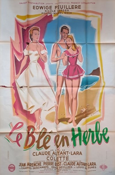Artwork by Georges Allard, LE BLE EN HERBE Claude Autant-Lara. 1954 120x160... - Lot 953 - Tessier & Sarrou et Associés, Made of Affiche