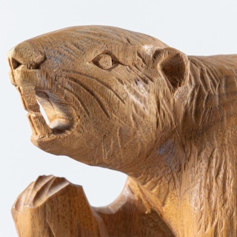 Artwork by Clement Dubé, CARVED BEAVER BY CLÉMENT DUBÉ, Made of pine