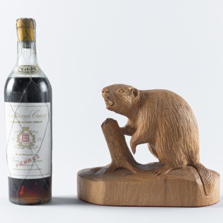Artwork by Clement Dubé, CARVED BEAVER BY CLÉMENT DUBÉ, Made of pine