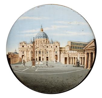 Large plate with view of St. Peter's Basilica - Luigi Baracconi