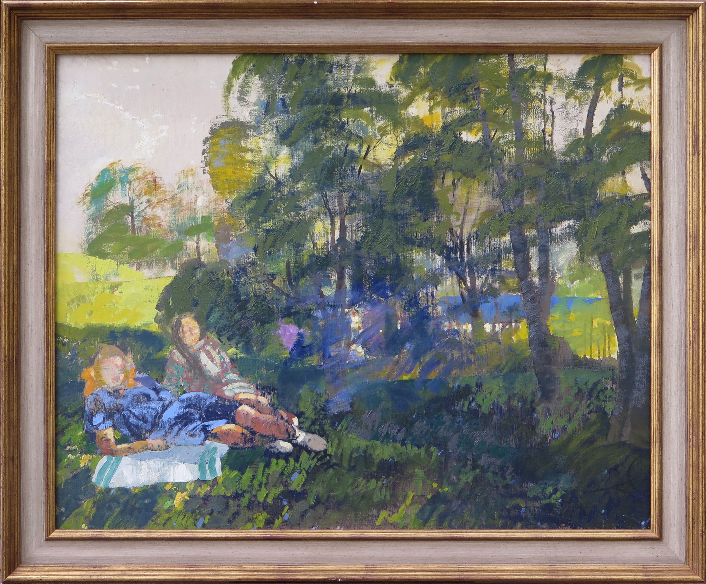 Artwork by Jānis Pauļuks, Meitenes ēnā, ap 1957/1959, Made of oil on canvas