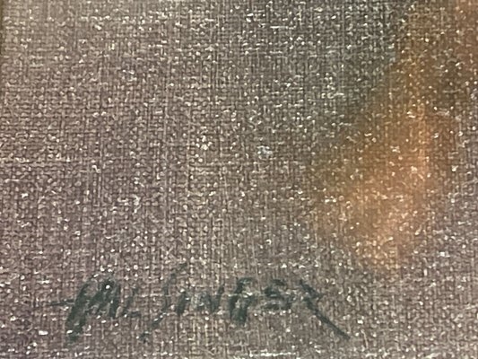 Artwork by Hal Singer, Nude with Red Towel, Made of oil on canvas