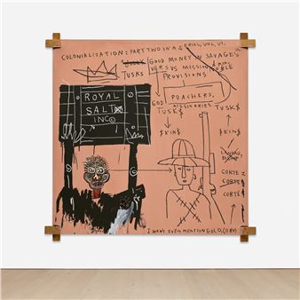 Native Carrying Some Guns, Bibles, Amorites on Safari - Jean-Michel Basquiat
