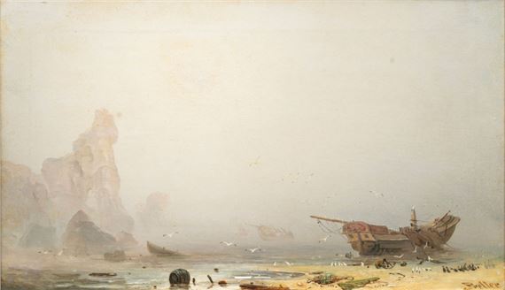 Rocky Coast in Morning Mist by Friedrich Preller the Younger