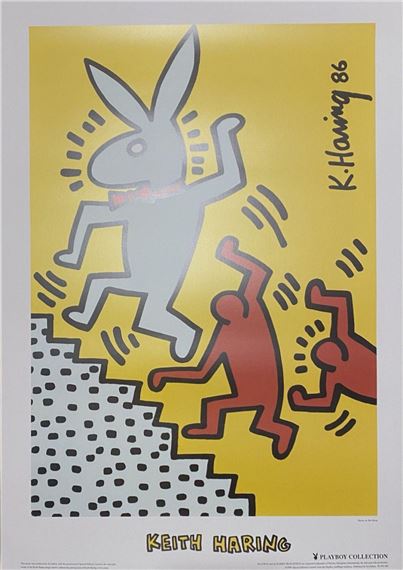 美品Keith Haring Bunny on the Run シルクスクリーン