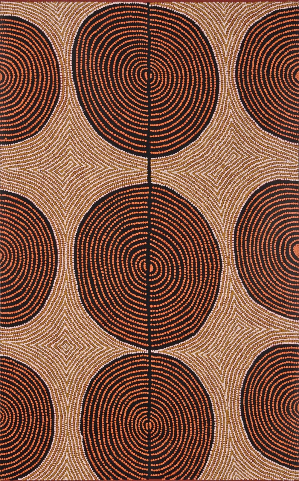 Artwork by Mantua Nangala, Tingari, Made of photo, acrylic on linen