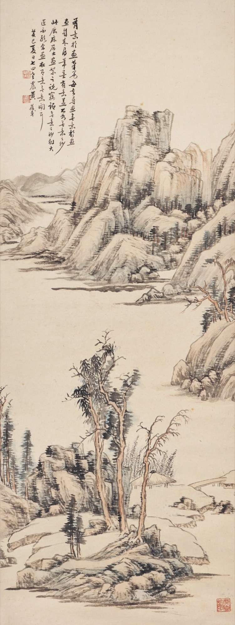 Artwork by Huang Baoxuan, Light Crimson Landscape, Made of color on paper