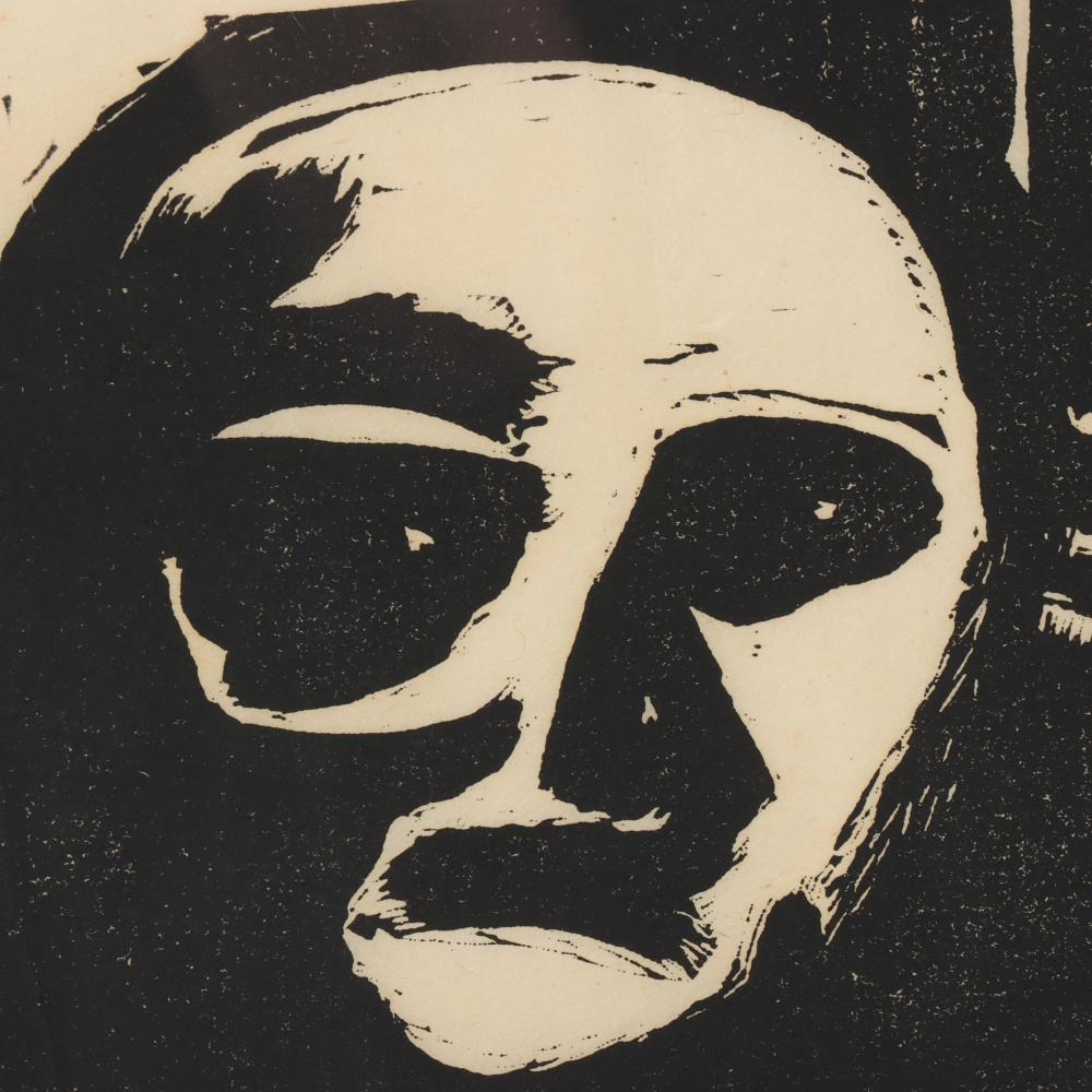 Artwork by Donald Sutphind, We Who Contemplate Our Future, 1967, Made of woodcut
Pencil