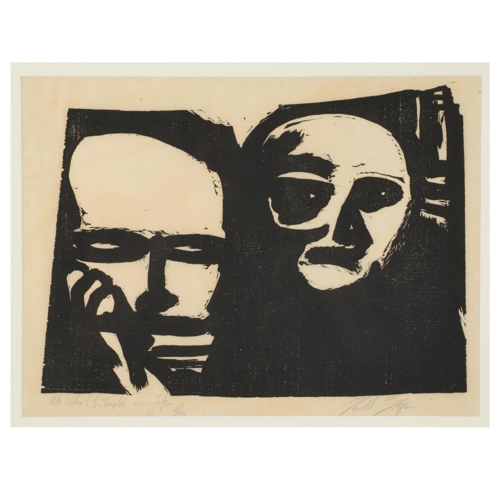 Artwork by Donald Sutphind, We Who Contemplate Our Future, 1967, Made of woodcut
Pencil