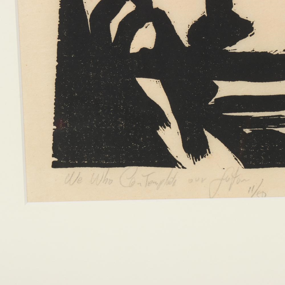 Artwork by Donald Sutphind, We Who Contemplate Our Future, 1967, Made of woodcut
Pencil