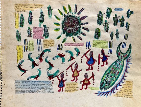 Notes on Greenstone or Pounamu - unframed by Alan Taylor, dated 1972
