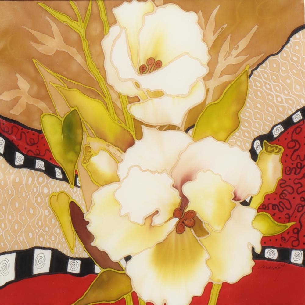 Artwork by Dawn Gerardot, Lizianthus, Made of silk painting