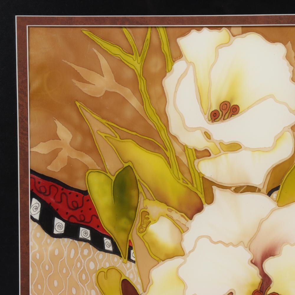 Artwork by Dawn Gerardot, Lizianthus, Made of silk painting