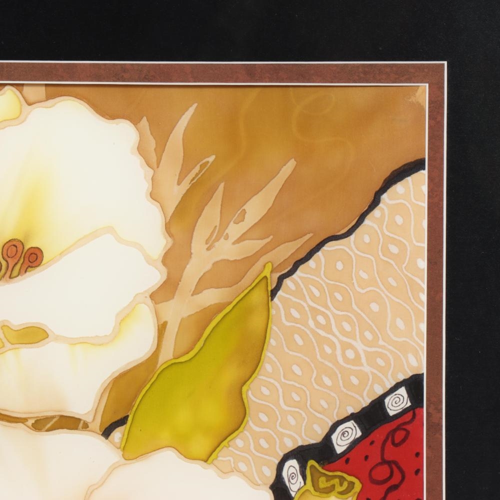 Artwork by Dawn Gerardot, Lizianthus, Made of silk painting