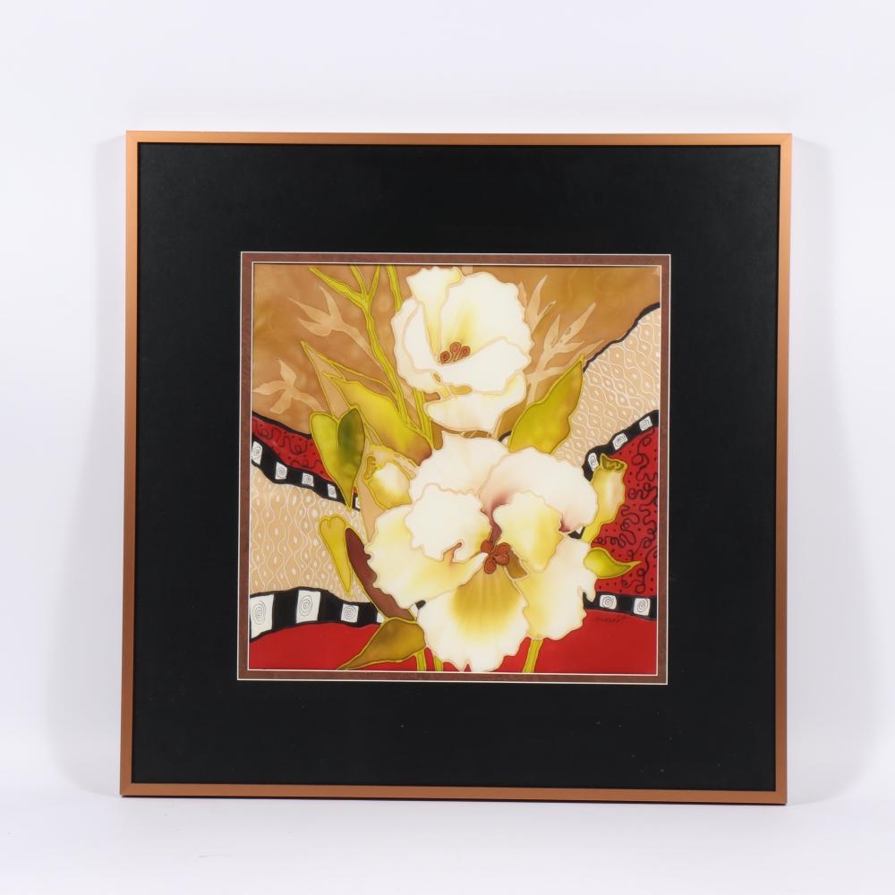 Artwork by Dawn Gerardot, Lizianthus, Made of silk painting