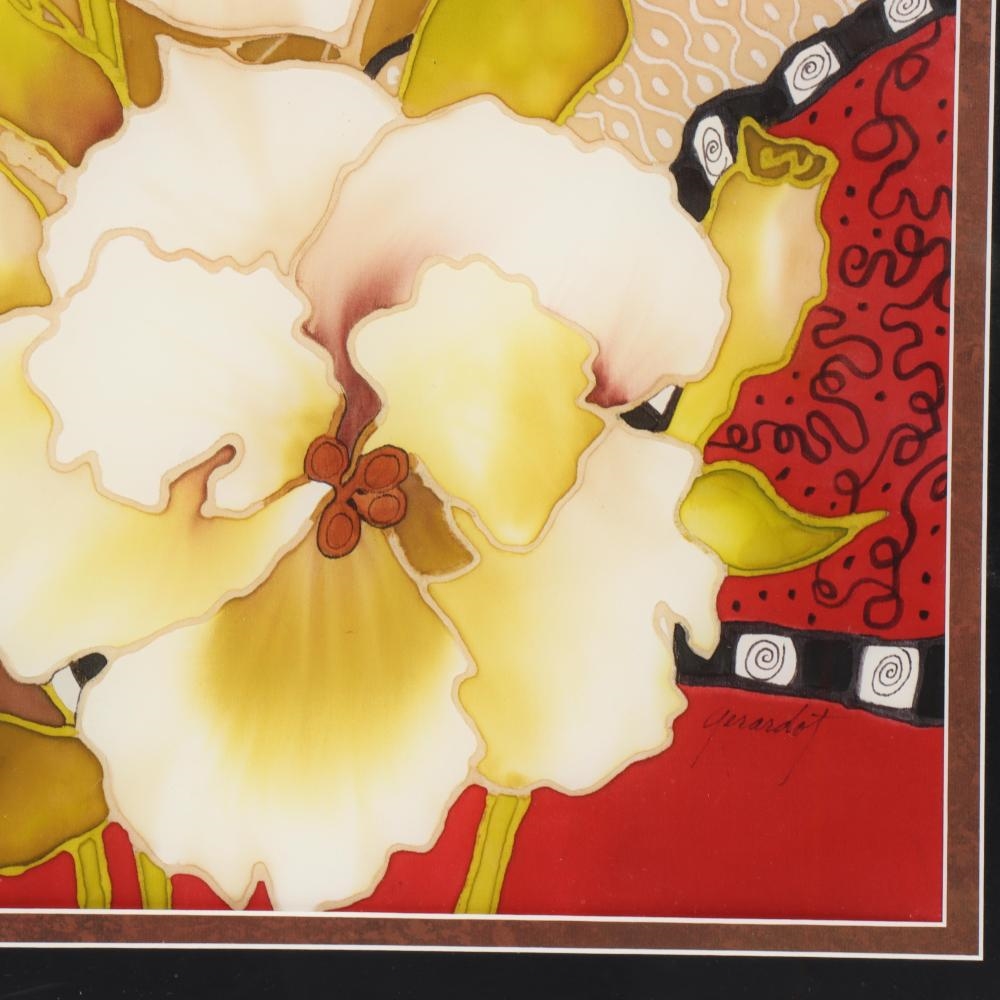 Artwork by Dawn Gerardot, Lizianthus, Made of silk painting