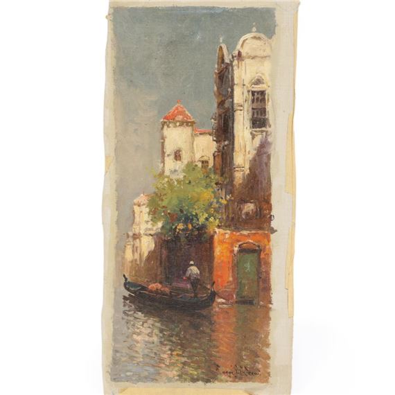 Melody Jane Puppenhaus Miniatur „Venice Canal Scene“ Bild Im Goldrahmen – Maßstab 1:12, Ca. 74x61 Mm