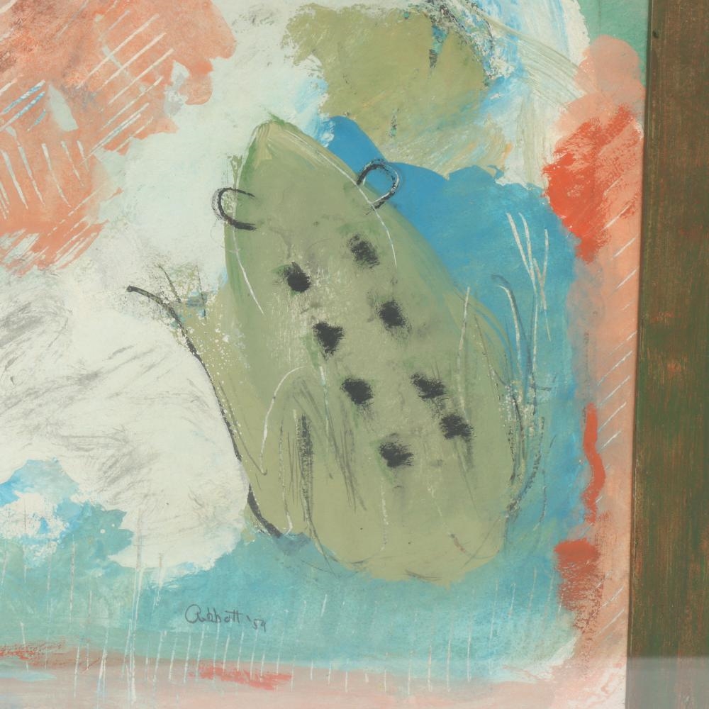 Artwork by Emily Abbott Nordfeldt, frogs, 1959, Made of watercolor on paper