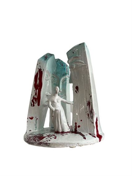 Woman in an architecture of faces by Alberto Mingotti, 1990