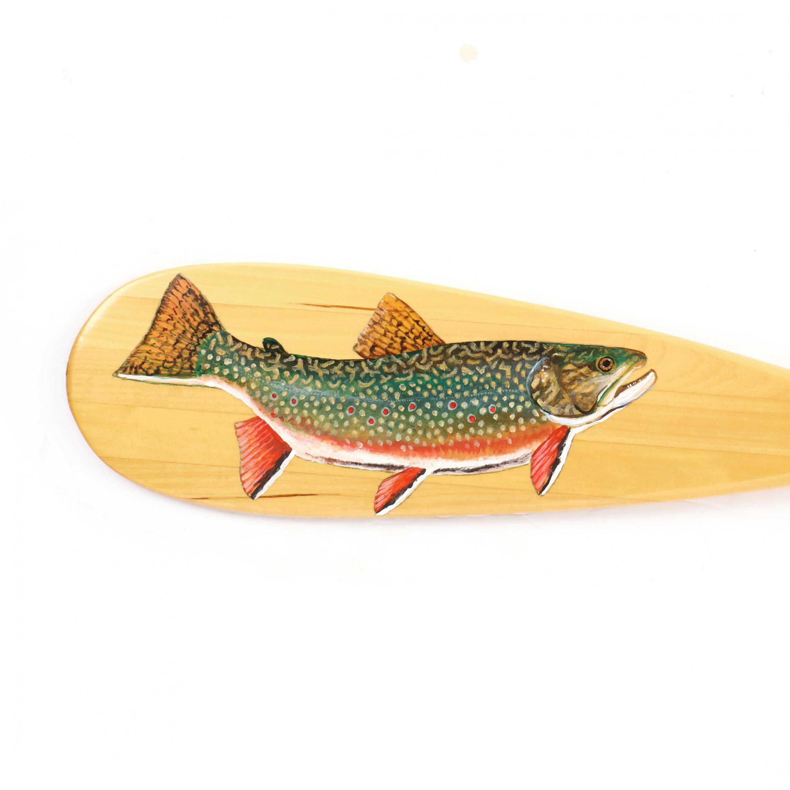 Duane Raver, Jr. | Double Sided Brook Trout and Beaver on Paddle ...