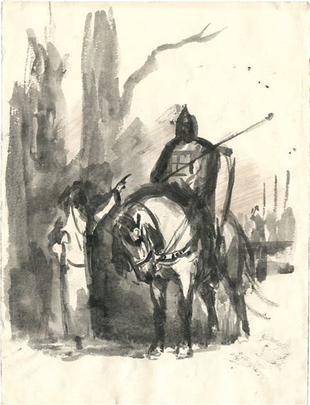 Konstantin Ivanovich Rudakov | Meeting with a magician Sketch of an ...