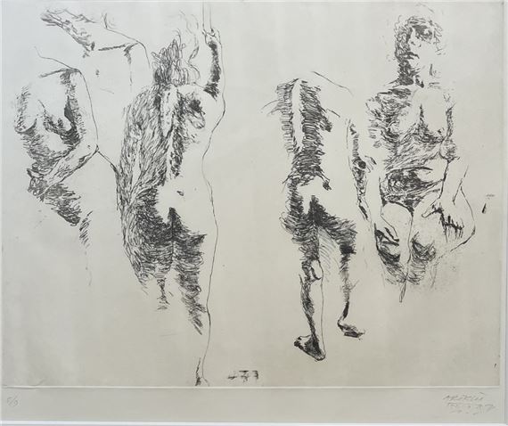 Nude sketchrs by Avigdor Arikha, 1971