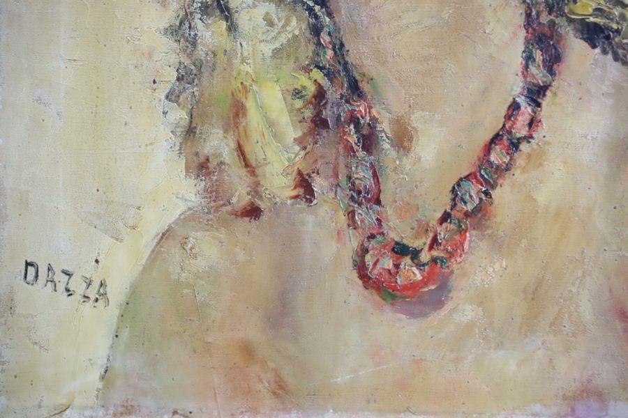 Louis Dazza | Portrait de jeune femme au collier | MutualArt