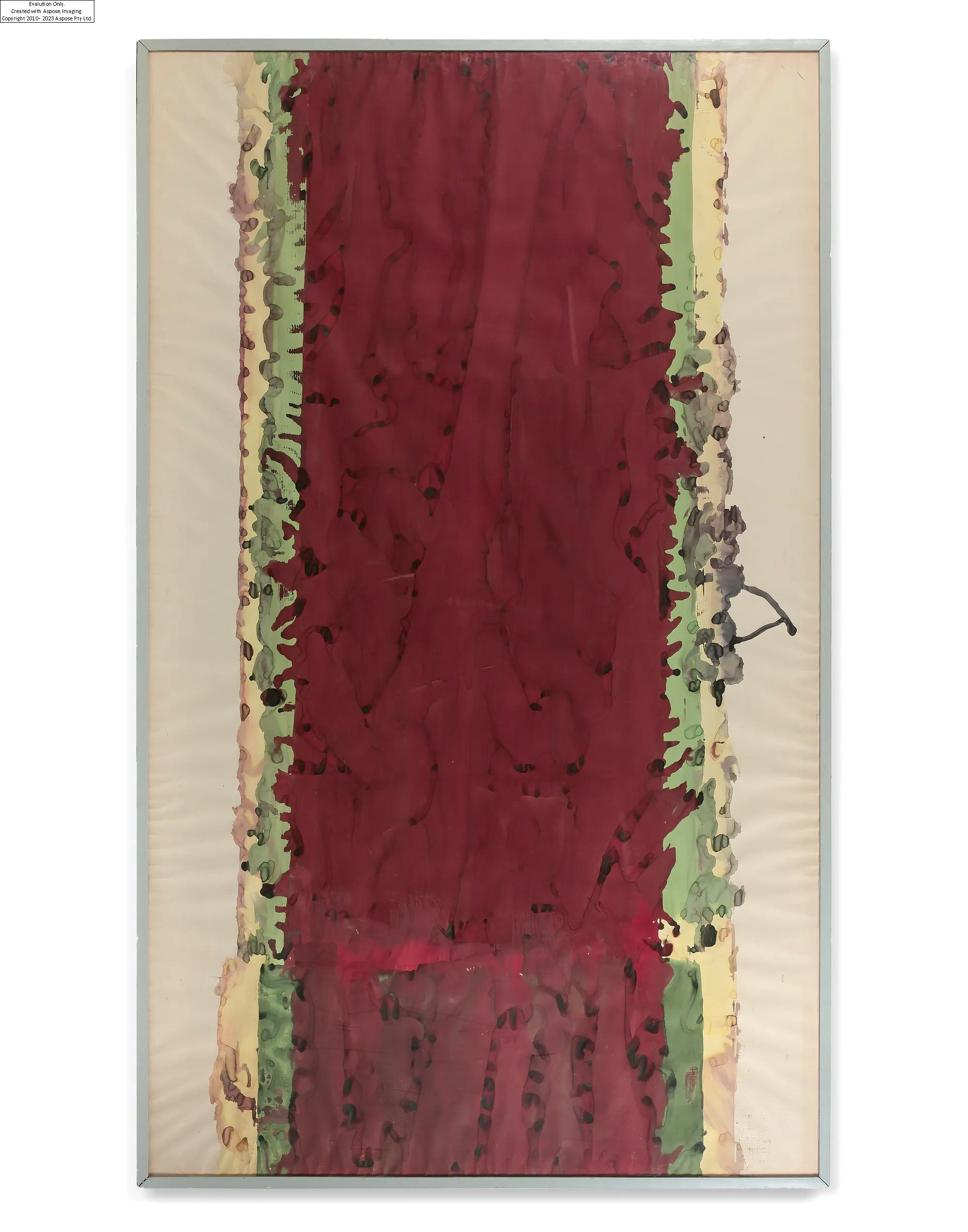 Artwork by André Valensi, Aquarelle jaune vert et rouge (I) - 1975, Made of Watercolour on paper