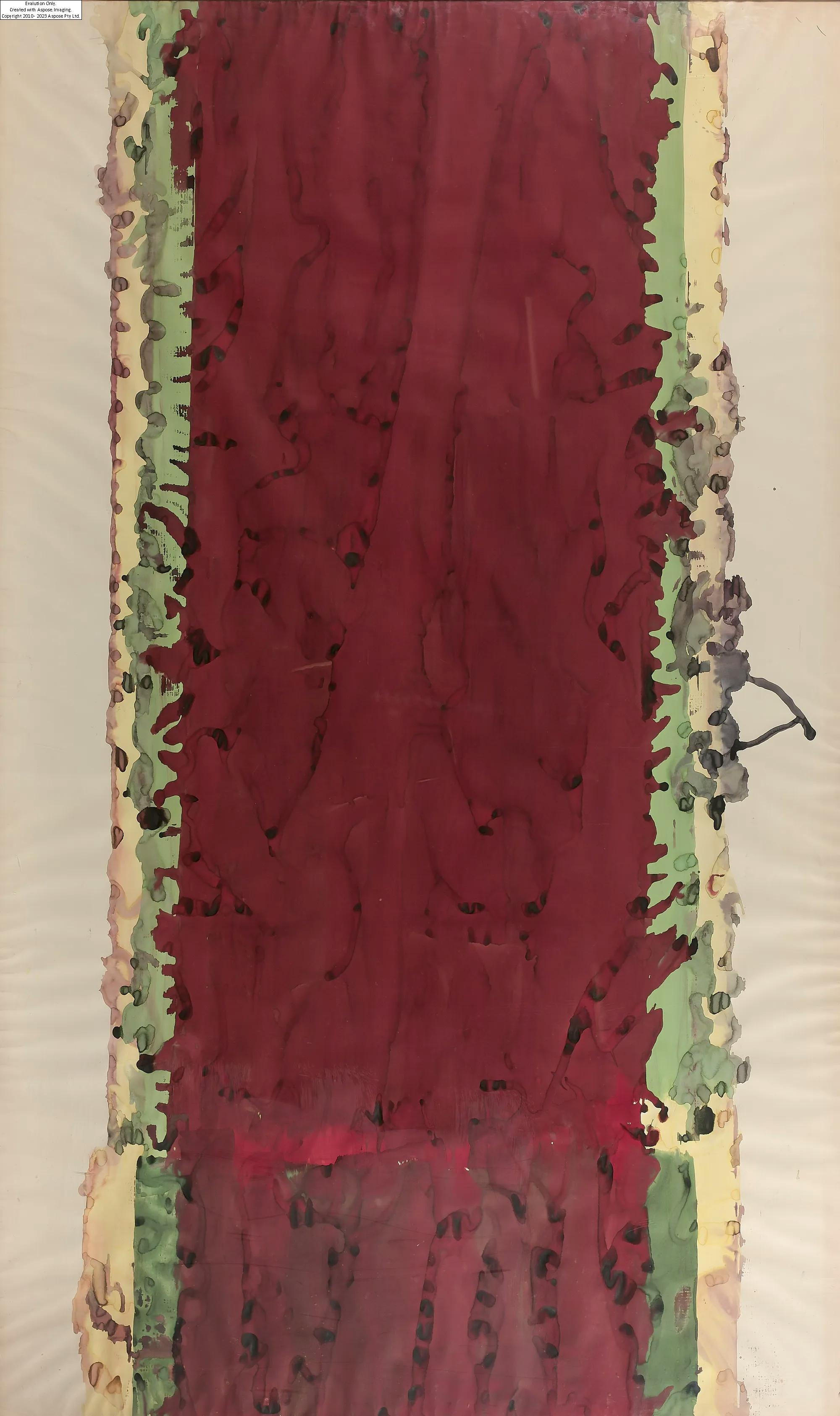 Artwork by André Valensi, Aquarelle jaune vert et rouge (I) - 1975, Made of Watercolour on paper