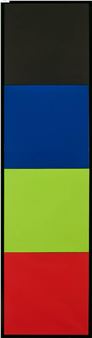 Ligne, COB, JV, NI, ORANGE, Bleu, jaune vert, noir, orangé - 1989-91 - Aurélie Nemours