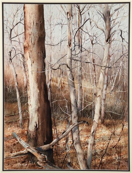 Charlie Pitcher Woodland Grove 1983 Watercolor by Charles Pitcher, 1983