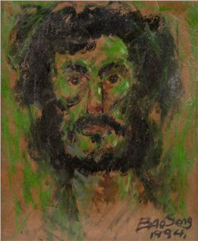 Bao Song Portrait of a Man Oil on Board Painting - Bao Song