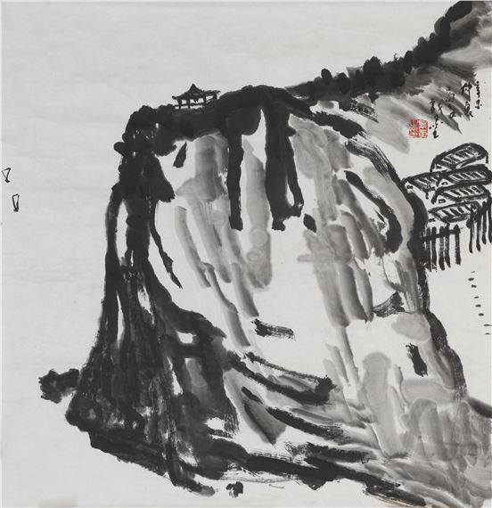 Xue Jingzhang | LANDSCAPE AND CALLIGRAPHY IN CURSIVE SCRIPT | MutualArt