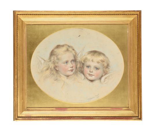 Georgina Koberwein Terrell | PORTRAIT OF TWO CHILDREN AS CHERUBS (1890 ...