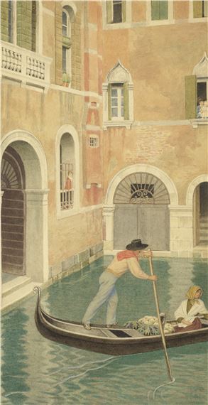 Rio Della Guerra, Venice by Joseph Edward Southall, 1921